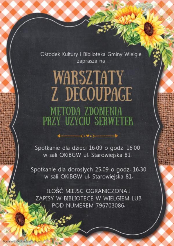 Plakat przedstawiający słoneczniki i tekst w czarnej oprawie.