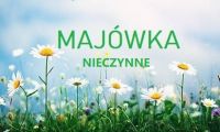 na zdjęciu kolorowa łąka ze stokrotkami i napis majówka nieczynne