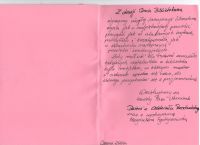 Życzenia na dzień bibliotekarza od Dzieci i wychowawczyni z oddziału przedszkolnego