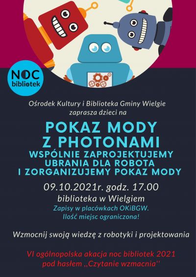 Plakat informacyjny -Pokaz mody z Photonami