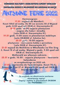 Plakat Aktywne Ferie