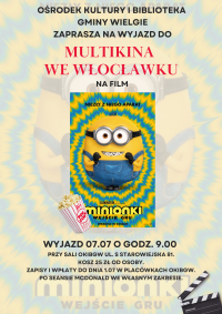 Plakat informacyjny o wycieczce do kina