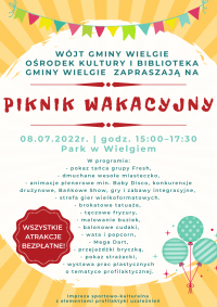 Plakat informacyjny- Piknik wakacyjny