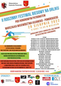 Plakat informacyjny-II Rodzinny Festiwal Biegowy na Orliku...
