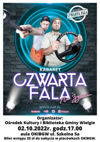 Plakat informacyjny o występie Kabaretu Czwarta Fala