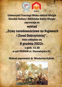 Plakat informacyjny na temat wykładu