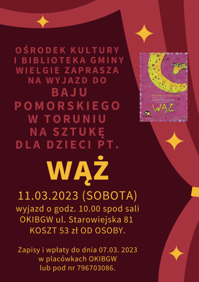 Plakat informacyjny- Wyjazd do teatru