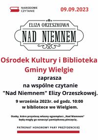 Narodowe Czytanie- plakat informacyjny