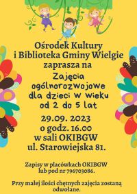 Zajęcia ogólnorozwojowe  dla dzieci-plakat