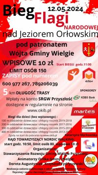 Plakat informacyjny o Biegu Flagi Narodowej