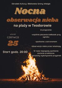 Plakat informacyjny- nocna obserwacja nieba