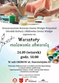 Plakat informacyjny - warsztaty malowania akwarelą