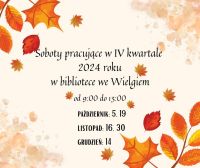 Plakat informacyjny - soboty pracujące