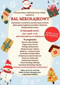 Plakat informacyjny  Bal Mikołajkowy