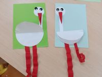 Praca dzieci papierowy bocian