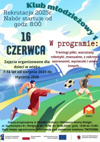 Plakat informacyjny - klub młodzieżowy w Wielgiem 1