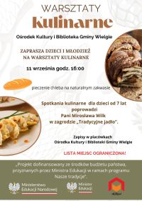 Plakat informacyjny- warsztaty kulinarne