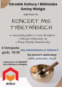 Plakat informacyjny koncert mis tybetańskich