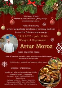 Plakat informacyjny - pokaz kulinarny.