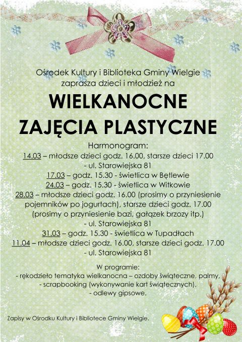 Zajęcia plastyczne wielkanocne